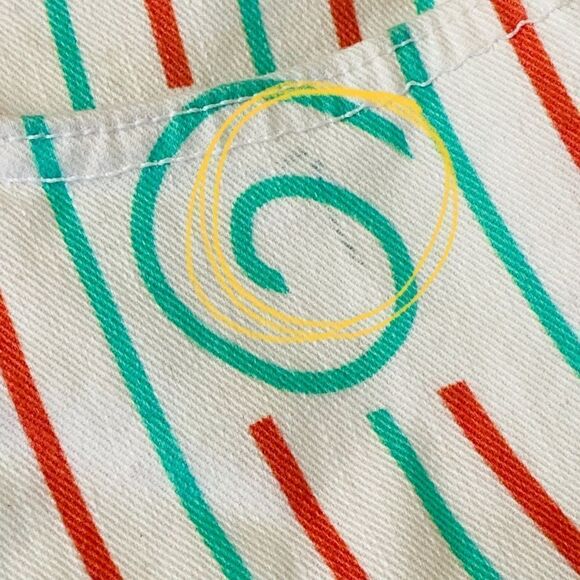 MARY KATRANTZOU Colorful White Denim Cut Off Shorts Sz 24 - Picture 8 of 10